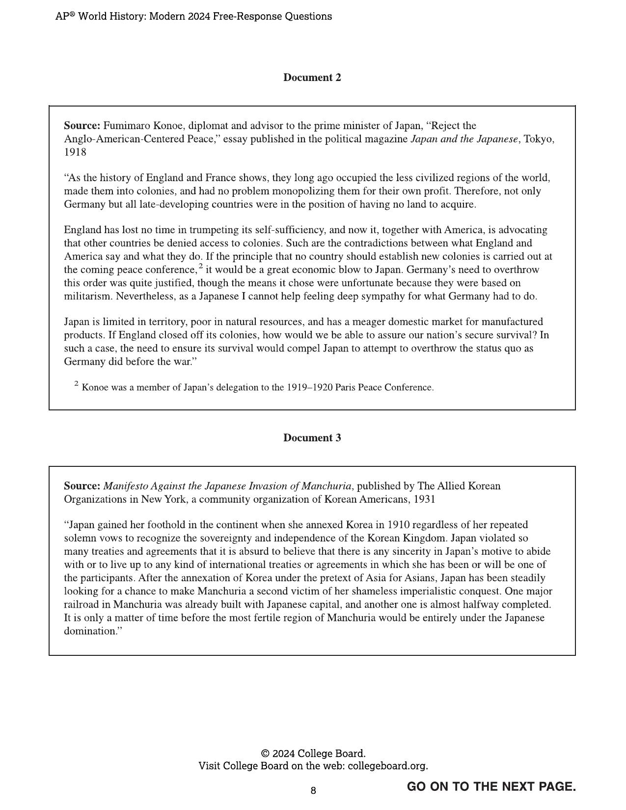 DBQ Documents 2 and 3